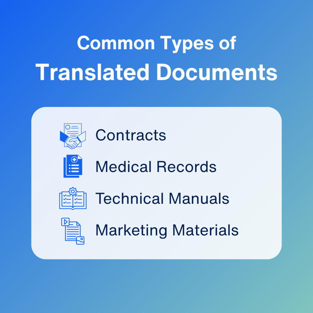 Common Types of Translated Documents