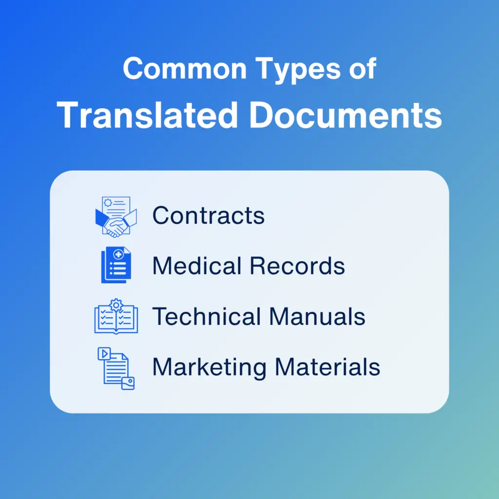 Common Types of Translated Documents