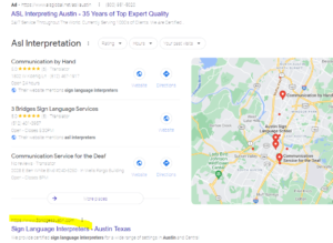 SEO for language service providers example search