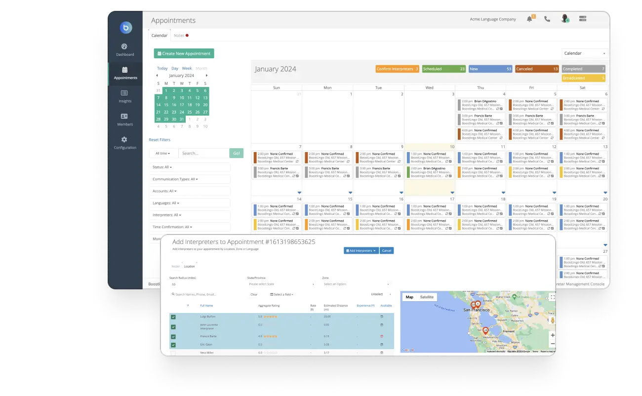 Interpreter-scheduling-solution