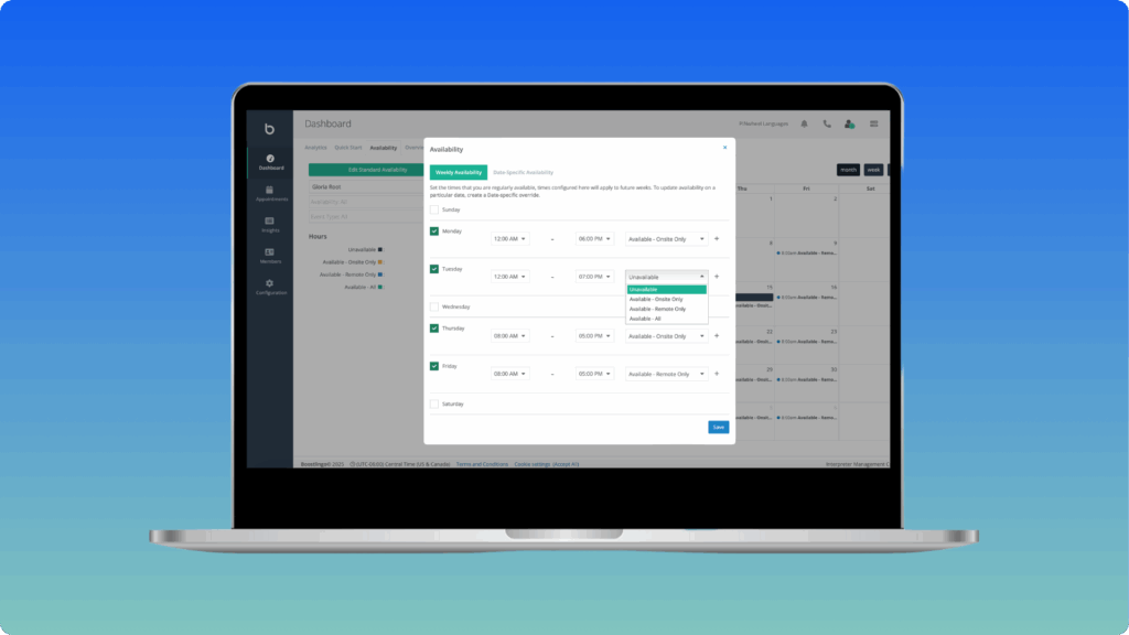 Interpreter Scheduling Software