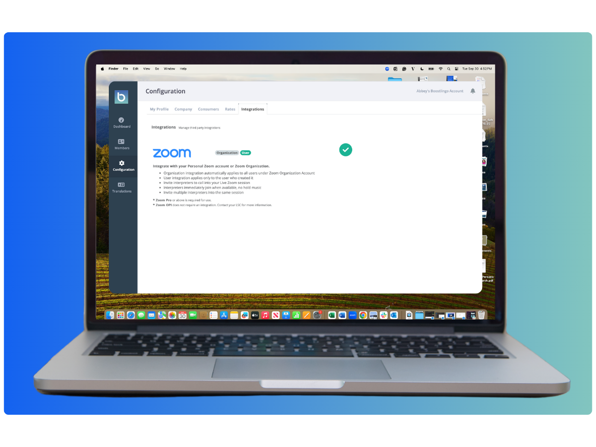 Boostlingo Zoom Integration for Interpretation