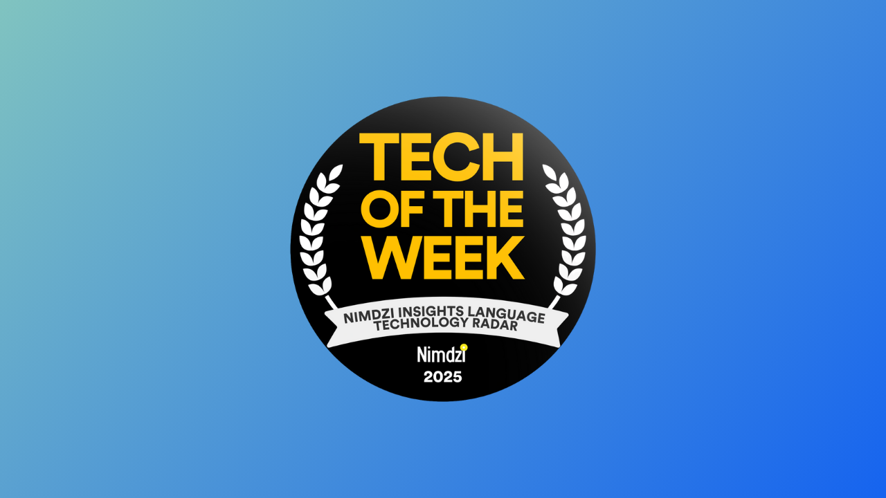 Nimdzi Tech of the Week logo on a blue gradient background