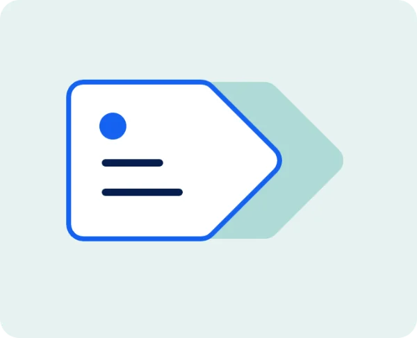 Price tag icon representing packaging and pricing on-demand interpreting services.