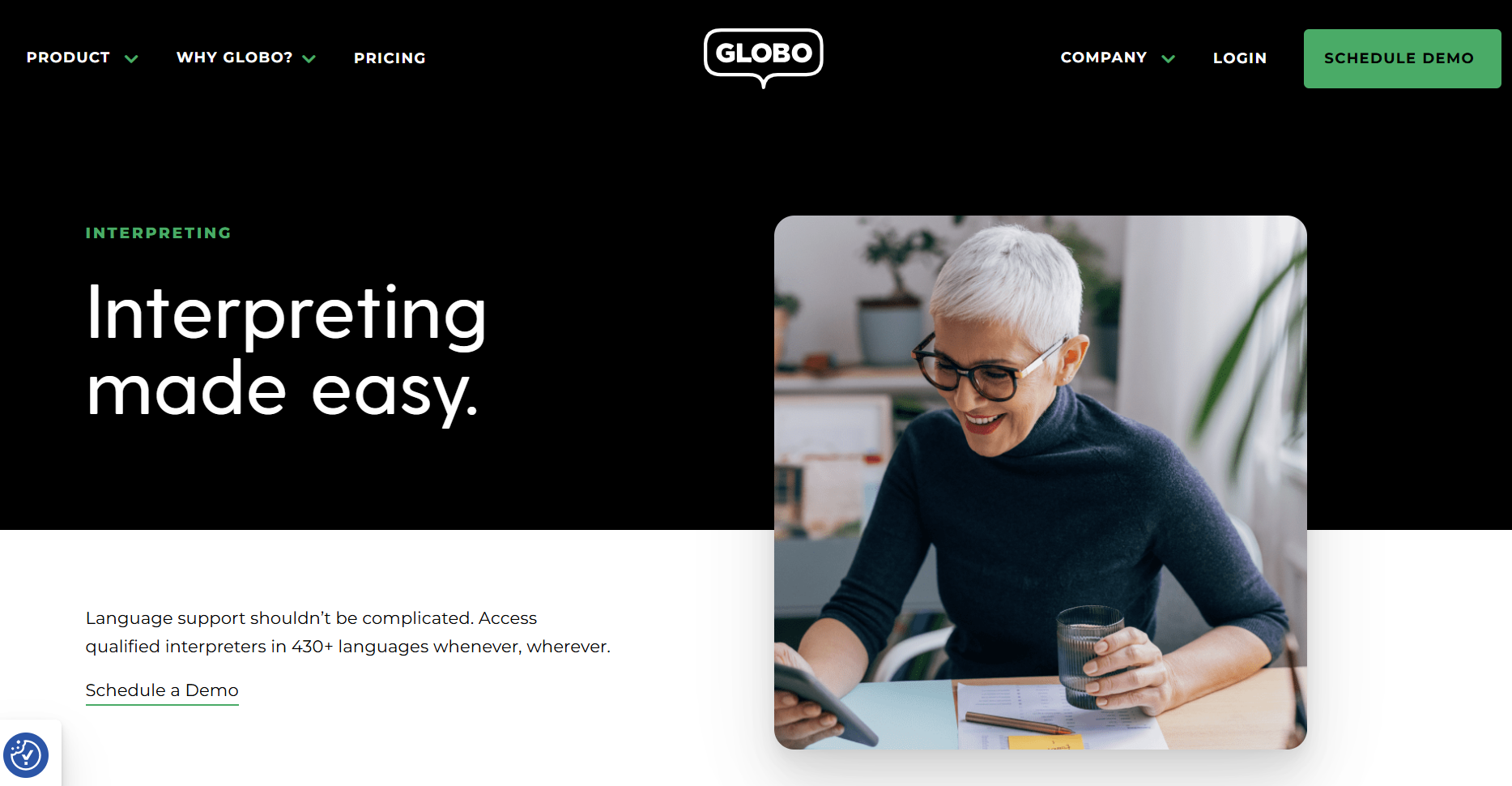 GLOBO phone interpreting page