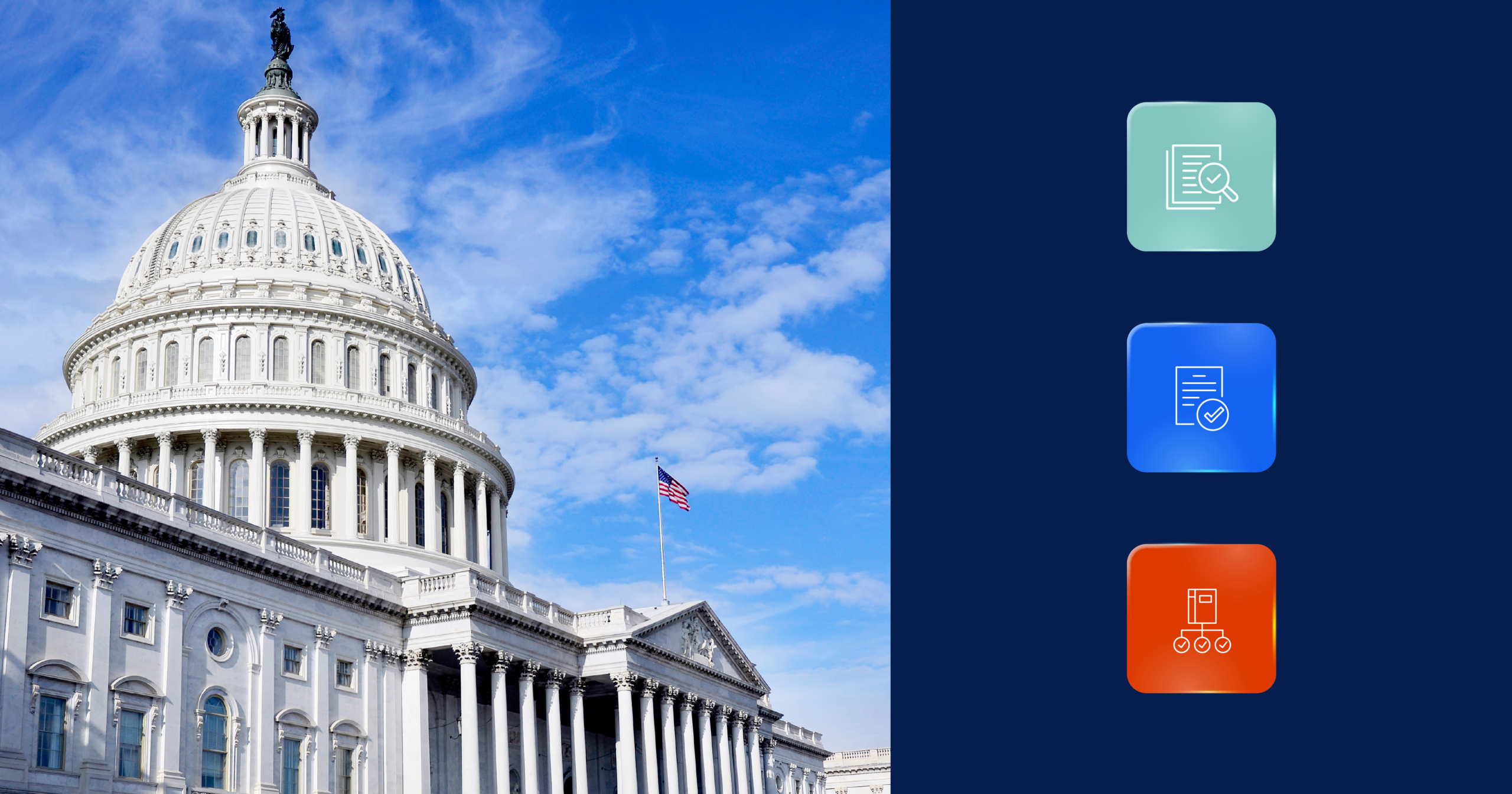 US Capitol building and compliance icons representing 2026 language access laws and regulatory requirements